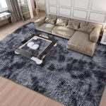 Black Grey Wool Rug