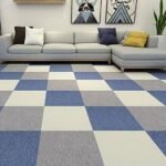 Office blue carpet tiles