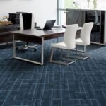 Office blue carpet tiles